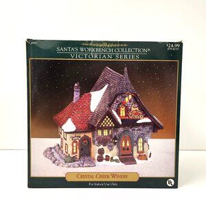 EUC Santa's Workbench Crystal Creek Winery Christmas Village Lighted House